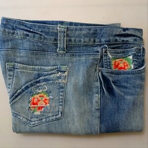 NWOT Arizona Jean Co. size 11 floral embroidered pockets stylish hip